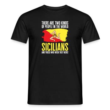 Sicily Flag Italy Sicily - Men's T-Shirt - black - Front - AI Model Male 178 light (178cm)