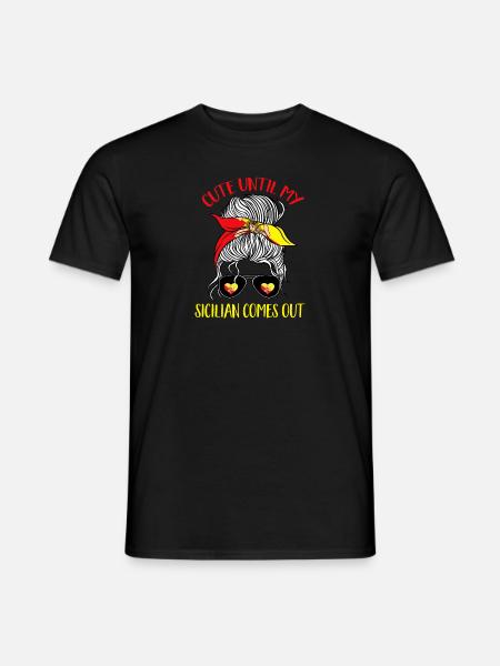 Sicily Flag Italy Sicily - Men's T-Shirt - black