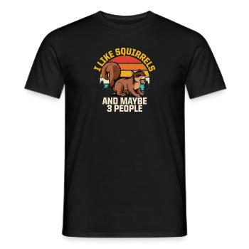 J’aime les écureuils et peut-être comme 3 personnes rétro pour - T-shirt homme - noir - Devant - AI Model Male 178 light (178cm)