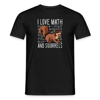 School Forest Animal Funny I Love Math And Squirre - Männer T-Shirt - Schwarz - Vorne - AI Model Male 178 light (178cm)