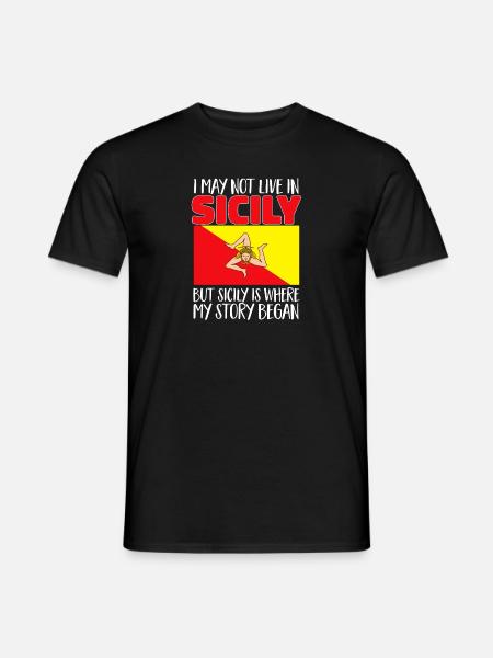 Sicile Drapeau Italie Sicile - T-shirt homme - noir