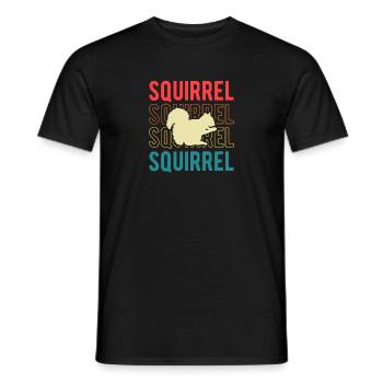 Vintage Squirrel Rodent Retro Forest Animal - Men's T-Shirt - black - Front - AI Model Male 178 light (178cm)