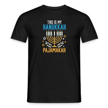Jewish This Is My Hanukkah Pajamakah Matching - Männer T-Shirt - Schwarz - Vorne - AI Model Male 178 light (178cm)