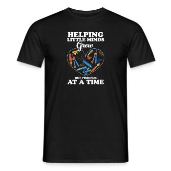 ESL Teacher Helping Little Minds Grow One Phonemes - Men's T-Shirt - black - Front - AI Model Male 178 light (178cm)