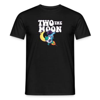 2ème anniversaire fête thème Outer Space Two The Moon - T-shirt homme - noir - Devant - AI Model Male 178 light (178cm)