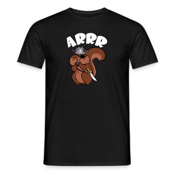 Forest Animal Cute Kids Squirrel Pirate Arrr - Men's T-Shirt - black - Front - AI Model Male 178 light (178cm)