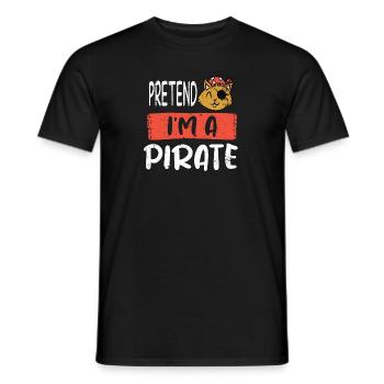 Pretend I'm A Pirate Cat Pirate Funny - Men's T-Shirt - black - Front - AI Model Male 178 light (178cm)