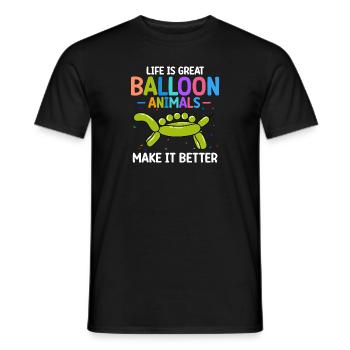 Balloon Animal Party Balloon Artist - Men's T-Shirt - black - Front - AI Model Male 178 light (178cm)