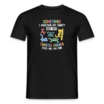 Balloon Animal Party Balloon Artist - Men's T-Shirt - black - Front - AI Model Male 178 light (178cm)