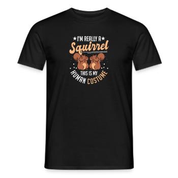 Chipmunk Je suis vraiment un écureuil C’est mon co humain - T-shirt homme - noir - Devant - AI Model Male 178 light (178cm)