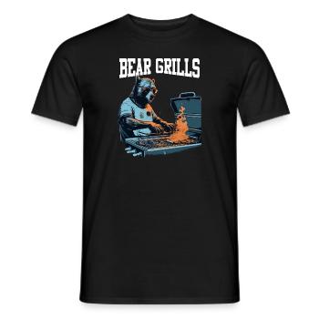 Bear Grills Barbecue BBQ Grillades Camping Sauvage - T-shirt homme - noir - Devant - AI Model Male 178 light (178cm)