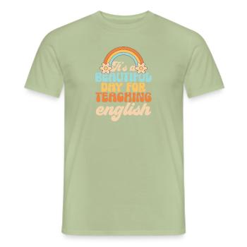 Teacher English Second Language Foreign Language - Men's T-Shirt - sage - Front - AI Model Male 178 light (178cm)