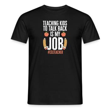 Teacher English Second Language Foreign Language - Men's T-Shirt - black - Front - AI Model Male 178 light (178cm)