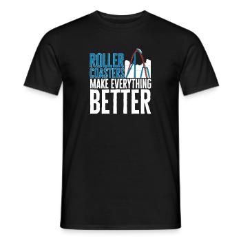 Achterbahn Rollercoaster Freizeitpark - Männer T-Shirt - Schwarz - Vorne - AI Model Male 178 light (178cm)