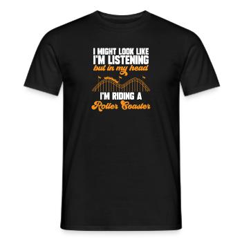 Achterbahn Rollercoaster Freizeitpark - Männer T-Shirt - Schwarz - Vorne - AI Model Male 178 light (178cm)