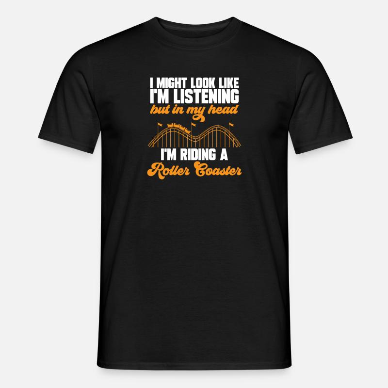 Achterbahn Rollercoaster Freizeitpark - Männer T-Shirt - Schwarz