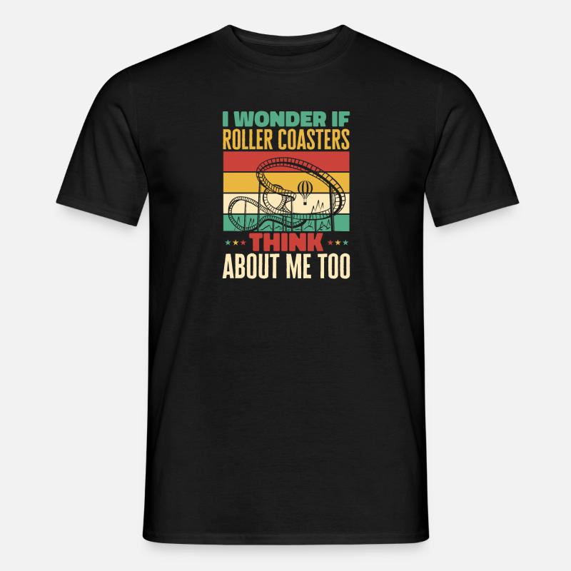 Achterbahn Rollercoaster Freizeitpark - Männer T-Shirt - Schwarz