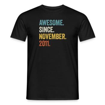 12e anniversaire 12 ans génial novembre 2011 - T-shirt homme - noir - Devant - AI Model Male 178 light (178cm)