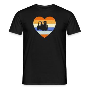 Retro Forklift Operator Forklift Driver Vintage He - Männer T-Shirt - Schwarz - Vorne - AI Model Male 178 light (178cm)