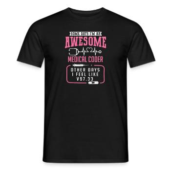 Spécialiste du codage de codeur médical - T-shirt homme - noir - Devant - AI Model Male 178 light (178cm)