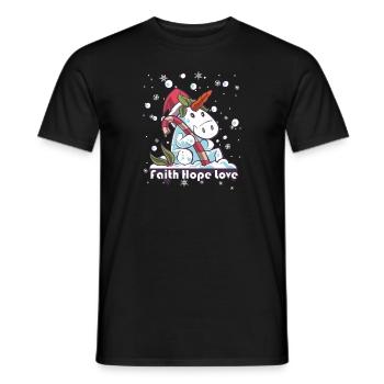 Faith Hope Love Religious Family Christmas - Men's T-Shirt - black - Front - AI Model Male 178 light (178cm)