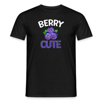 Heidelbeere Frucht Blaubeere - Männer T-Shirt - Schwarz - Vorne - AI Model Male 178 light (178cm)