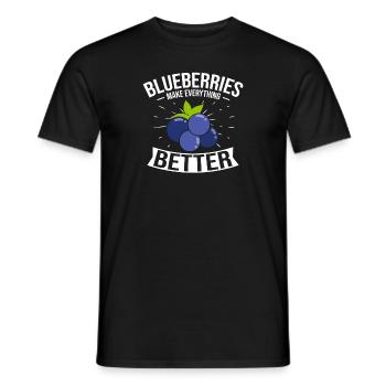 Heidelbeere Frucht Blaubeere - Männer T-Shirt - Schwarz - Vorne - AI Model Male 178 light (178cm)