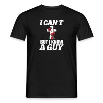 Je ne peux pas, mais je connais un gars drôle Jésus-Christ Meme - T-shirt homme - noir - Devant - AI Model Male 178 light (178cm)