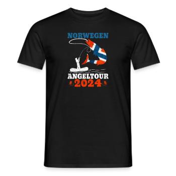 Angeltour Norwegen 2024 Angeltrip - Männer T-Shirt - Schwarz - Vorne - AI Model Male 178 light (178cm)