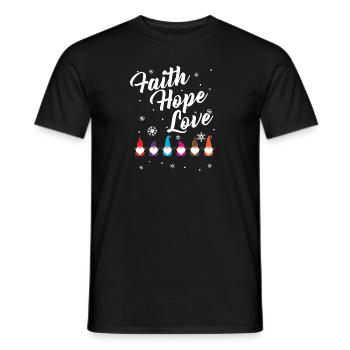 Religious Family Faith Hope Love Christmas Gnome - Men's T-Shirt - black - Front - AI Model Male 178 light (178cm)