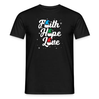 Religious Family Faith Hope Love Christmas Gnome - Men's T-Shirt - black - Front - AI Model Male 178 light (178cm)