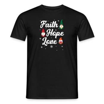 Faith Hope Love Religious Family Christmas Gnome - Men's T-Shirt - black - Front - AI Model Male 178 light (178cm)