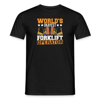 World's Okayest Forklift Operator Funny Forklift D - Männer T-Shirt - Schwarz - Vorne - AI Model Male 178 light (178cm)
