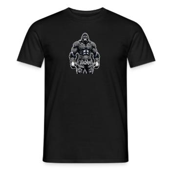 Muay Thai Gorilla Thai Boxen und Kickboxen - Männer T-Shirt - Schwarz - Vorne - AI Model Male 178 light (178cm)