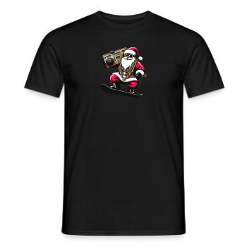 Weihnachtsmann auf Ski - Lustiger - Männer T-Shirt - Schwarz - Vorne - AI Model Male 178 light (178cm)