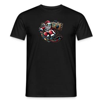 Weihnachtsmann auf Ski - Lustige Ski-Weihnacht - Männer T-Shirt - Schwarz - Vorne - AI Model Male 178 light (178cm)