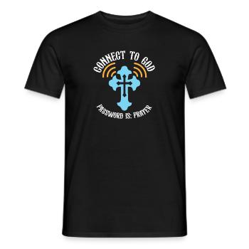 Connectez-vous à Dieu J'aime Jésus Écriture du croyant - T-shirt homme - noir - Devant - AI Model Male 178 light (178cm)