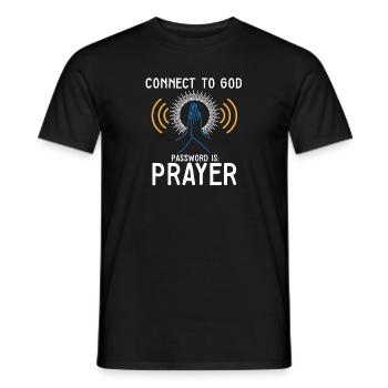 Connect to God I Love Jesus Believer Worship - Men's T-Shirt - black - Front - AI Model Male 178 light (178cm)