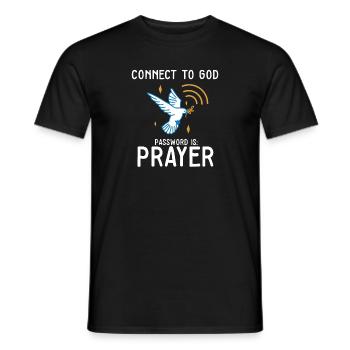 Connectez-vous à l'équipe de Dieu Jésus Croyant Écriture - T-shirt homme - noir - Devant - AI Model Male 178 light (178cm)