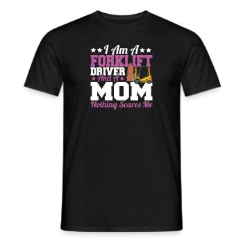 Mother I Am A Forklift Driver And A Mom Funny Wome - Männer T-Shirt - Schwarz - Vorne - AI Model Male 178 light (178cm)