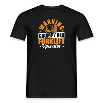 Cool Forklift Driver Warning Grumpy Old Forklift O - Männer T-Shirt - Schwarz - Vorne - AI Model Male 178 light (178cm)