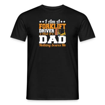 Father I Am A Forklift Driver And A Dad Forklifter - Men's T-Shirt - black - Front - AI Model Male 178 light (178cm)
