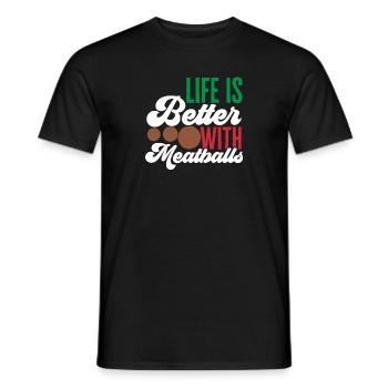 Fleischbällchen Italien Italienisches Essen - Männer T-Shirt - Schwarz - Vorne - AI Model Male 178 light (178cm)