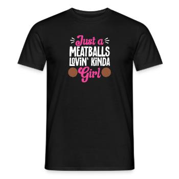 Boulettes de viande Italie Cuisine italienne - T-shirt homme - noir - Devant - AI Model Male 178 light (178cm)
