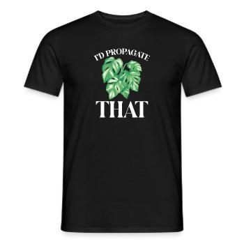 Monstera Deliciosa Albo Plante d’intérieur botanique - T-shirt homme - noir - Devant - AI Model Male 178 light (178cm)