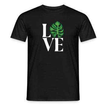 Monstera Deliciosa Albo Plante d’intérieur botanique - T-shirt homme - noir - Devant - AI Model Male 178 light (178cm)