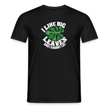 Monstera Deliciosa Albo Plante d’intérieur botanique - T-shirt homme - noir - Devant - AI Model Male 178 light (178cm)