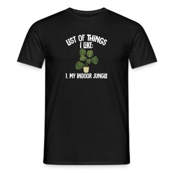 Monstera Deliciosa Albo Plante d’intérieur botanique - T-shirt homme - noir - Devant - AI Model Male 178 light (178cm)