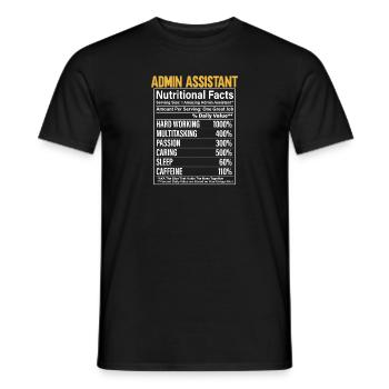 Secrétaire, Adjointe administrative, Commis de bureau - T-shirt homme - noir - Devant - AI Model Male 178 light (178cm)