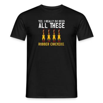 Rubber Chicken Costume Toy Rubber Chicken - Men's T-Shirt - black - Front - AI Model Male 178 light (178cm)